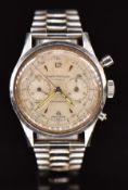 Girard Perregaux gentleman's chronograph wristwatch with luminous hands, silver Arabic numerals