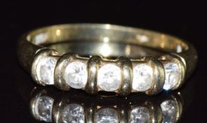 A 9ct gold ring set with cubic zirconia, 2.8g, size P
