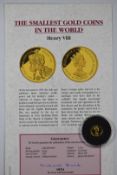 1977 MDM miniature gold coin Henry VIII, Falklands issue, with certificate, 1.24g