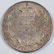 1900 Queen Victoria sixpence, NEF