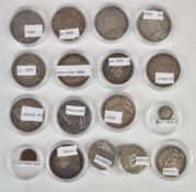 A collection of Queen Victoria silver crowns to include eight 1889 Jubilee head, two further