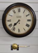 S G Neno, Stonehouse mahogany cased fusee wall clock, overall diameter 39cm