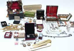 A collection of jewellery including Rotary watch, Ingersoll, silver necklace, a 9ct gold ring (2.
