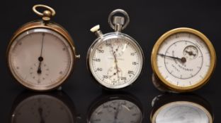 Nero Lemania keyless winding open faced military stopwatch with black Arabic numerals, white dial