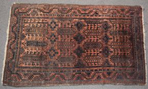 Turkoman rug with nine guls, 198 x 118cm