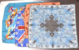 Four ladies scarves to include Liberty, 1968 Grenoble Winter Olympics, etc