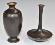 Two Japanese cloisonné vases, height of taller 9cm