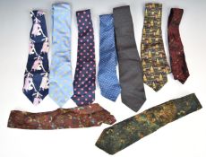 Vintage gentleman's ties to include Christian Dior, two Harrods, two Liberty etc