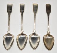 Georgian Scottish hallmarked silver fiddle pattern table spoons, Edinburgh 1809, maker William