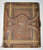 Musical carte visite album with two air musical box movement to rear, length of cylinder 6cm,