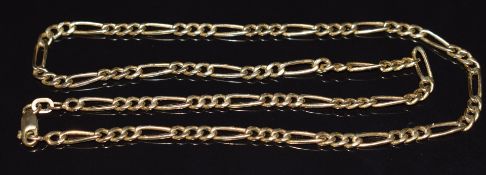A 9ct gold curb link necklace, 5.2g, 47cm long