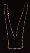 A c1900 9ct rose gold chain/ necklace, 9.9g, 83cm long