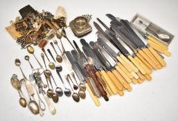 Hallmarked silver cutlery to include sugar nips, cutlery marked 800 and sterling and a hallmarked