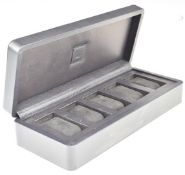 Dunhill leather five wristwatch display and storage box, 34x14x7cm