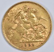 1908 Edward VII gold half sovereign