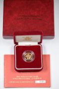 2005 QEII fourth head proof gold half sovereign, Timothy Noad's George & Dragon design reverse,