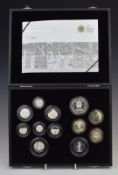 Royal Mint 2009 UK silver proof coin set, includes the Kew Gardens 50p piece, 12 coins in all,