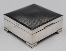 Elizabeth II hallmarked silver cigarette box with engine turned lid, Birmingham 1973, maker