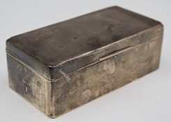 George V hallmarked silver cigarette box, Birmingham 1925, maker William Neale & Son Ltd, width 17.