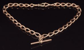 A 9ct rose gold Albert / watch chain, 44.8g, 37cm long