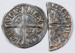 Alexander III, 1249-86, Scottish hammered silver halfpenny GF, together with a cut 1d, first coinage