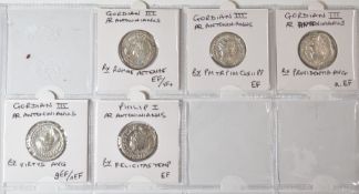 Roman Imperial Military Anarchy AD275-270 Gordian II four AE Antoninianus coins various reverses,