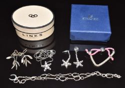Swarovski necklace and earrings and a Links of London bracelet, necklace and earrings