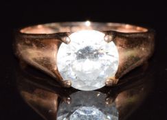 A 14ct rose gold ring set with cubic zirconia, 3.1g, size L