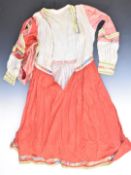 Vintage Chinese / Tibetan dress with multicoloured floral decoration