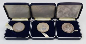 Three cased Cook Island 1973 $2 silver coins