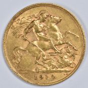 1910 Edward VII gold half sovereign