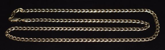 A 9ct gold curb link necklace, 58cm long, 8.2g