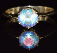 A 9ct gold ring set with topaz, 2.4g, size N