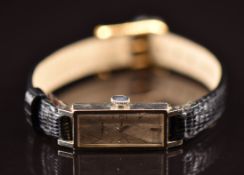 Heno for Turler 18ct gold ladies wristwatch with silver hands and hour markers, textured silver dial