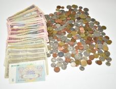 Collection of mainly Middle Eastern coins and banknotes, including approximately thirty Iranian