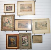 Frank Harold Read FRPS (1881-1960) eight framed oil paintings, watercolours and pencil drawings,