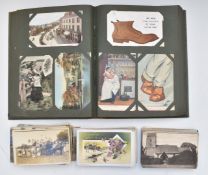 Album of postcards together with further loose cards, approximately 400 in total including