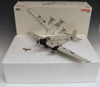 Marklin Junkers JU52 tinplate model aeroplane, 1980, in original box.