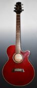 Takamine EG560C Electro-Acoustic guitar finished in wine red with a Ritter Classic soft case