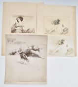 Arthur Rigden Read (1879-1955) etching of a sleeping boy 'The Sleeping Goat Lad', signed, dated 1922