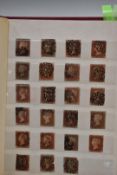 A collection of 320 stamps, GB Queen Victoria 1d reds and 2d blues contained in a red stock album