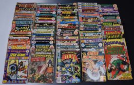 Eighty Silver and Bronze Age comics by Marvel and DC including Green Lantern, The Flash, Aquaman and