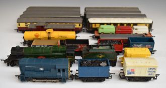 Twenty-one Tri-ang 00 gauge model railway locomotives, coaches and wagons including Southern Rail