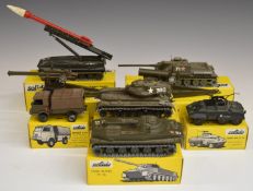 Eight Solido diecast model military vehicles 200, 202, 203, 205, 206, 207, 208 and 218, all in