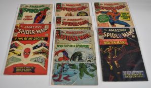 Seven Amazing Spider-Man comics by Marvel including issue #23 early appearance of Green Goblin, #