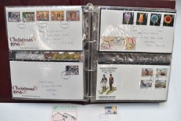 A collection of GB and Singapore first day covers in eight folders, including field Post Office No