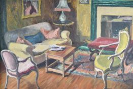 Margaret Graeme Niven (1906-1997) oil on canvas interior scene, signed Niven lower right, 39 x 59cm,