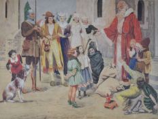 C.H. Barrett watercolour 'The Legend of Saint Nicholas', signed and dated 29 lower right, 37 x 50cm,