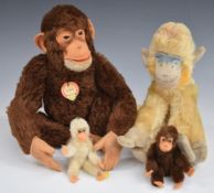 Four Steiff Teddy bears in the form of monkeys including Jacko, all with original labels or tags,