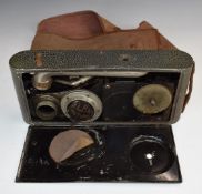 Excelda novelty portable gramophone in the form of a folding camera, with Alba soudbox, in fabric